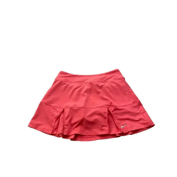 Nike Dri Fit Pink Pleated Ruffle Hem Tennis Skort Skirt Size Small - Picture 1 of 6